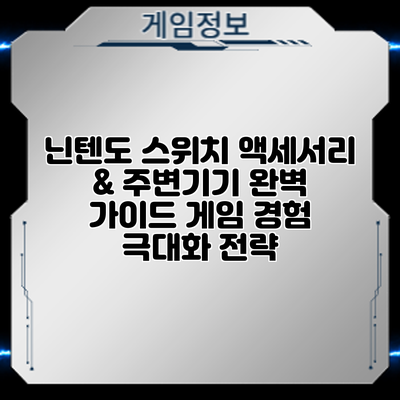 닌텐도 스위치 액세서리 & 주변기기 완벽 가이드: 게임 경험 극대화 전략