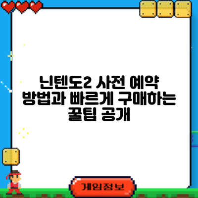 닌텐도2 사전 예약 방법과 빠르게 구매하는 꿀팁 공개