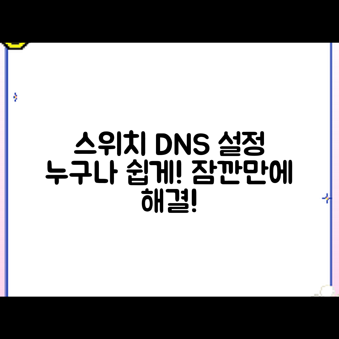 누구나 쉽게 해결하는 스위치 DNS 설정