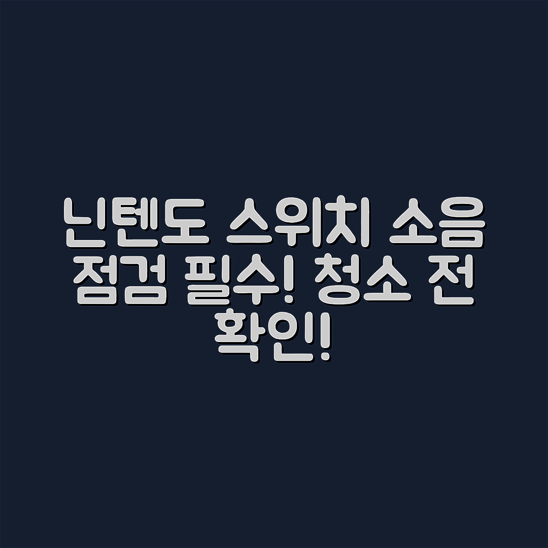 닌텐도 스위치 소음, 청소 전 확인할 점은?