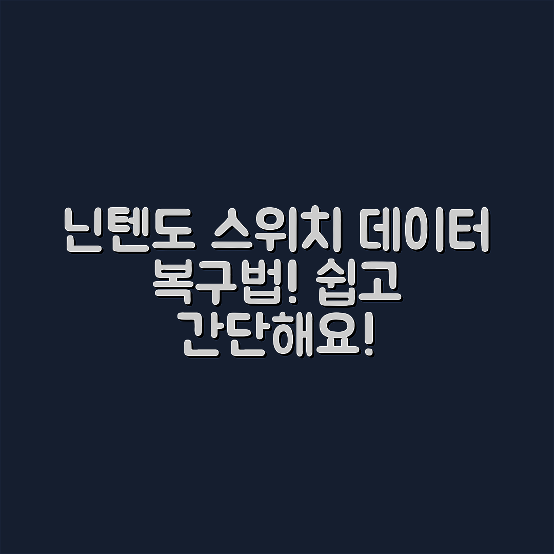 누구나 쉽게 아는 닌텐도 스위치 데이터 복구법