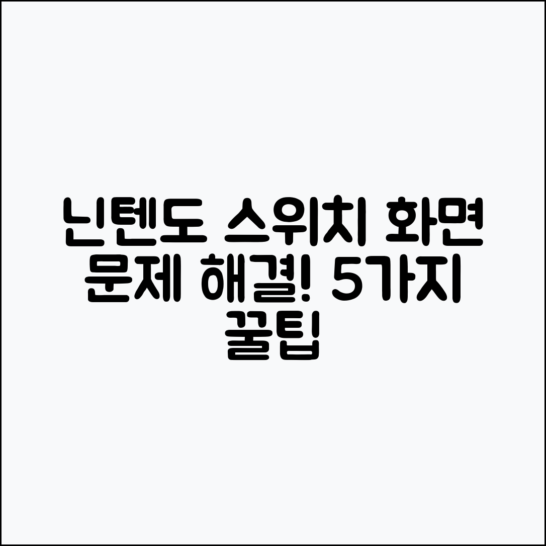 닌텐도 스위치 화면 문제 점검법 5가지