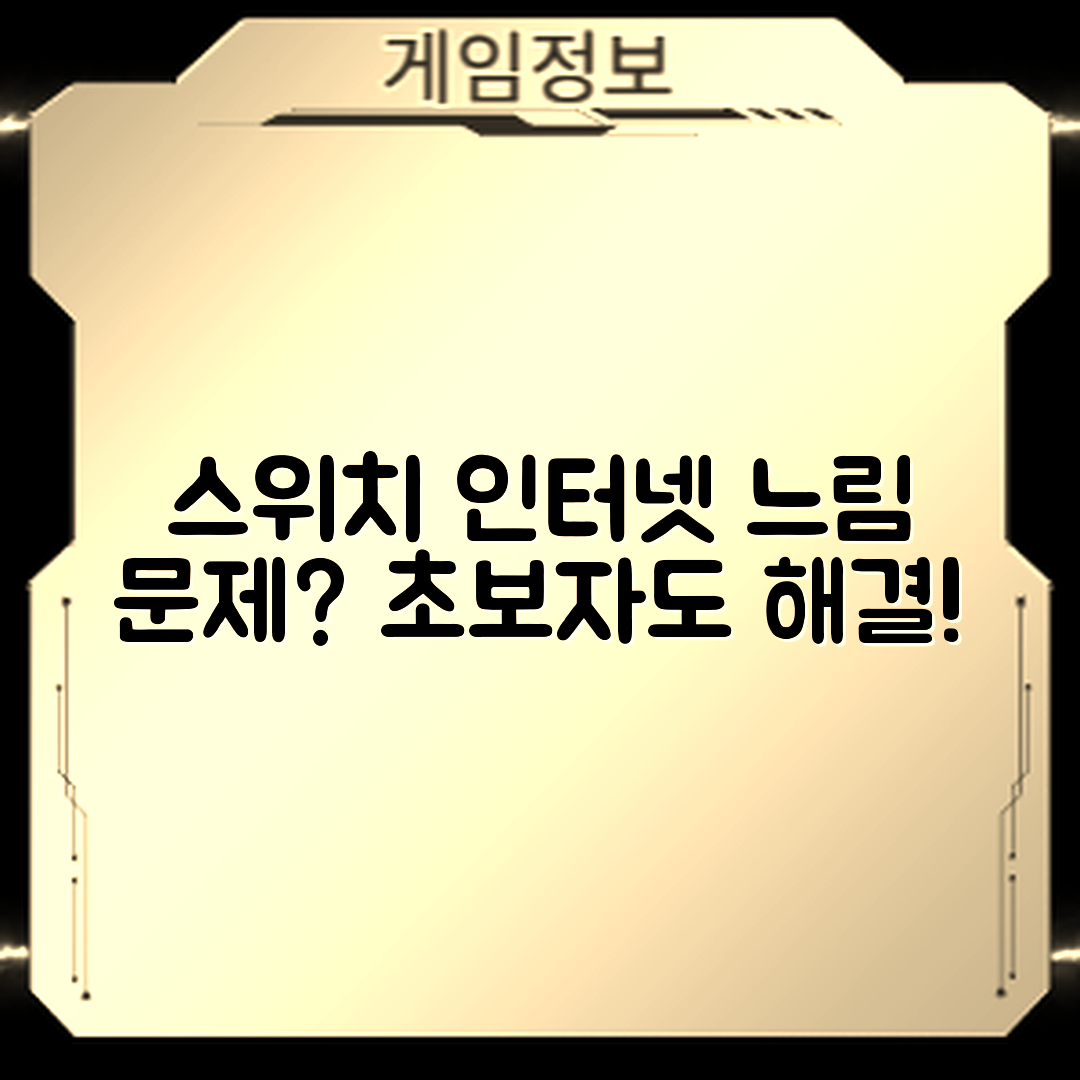 초보자도 쉽게 해결하는 스위치 인터넷 느림 문제!