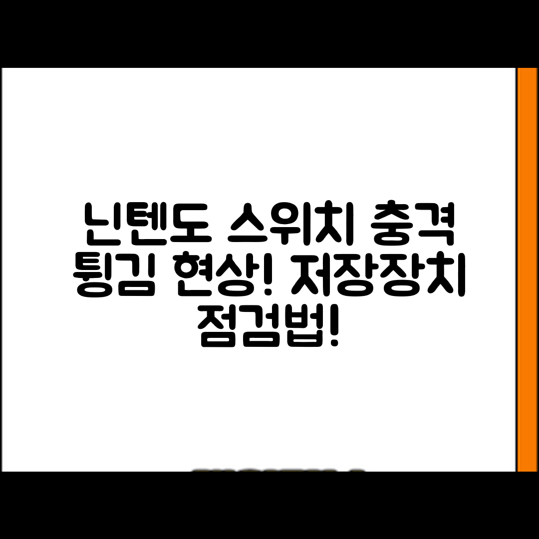 충격적인 닌텐도 스위치 튕김 현상과 저장장치 점검법!