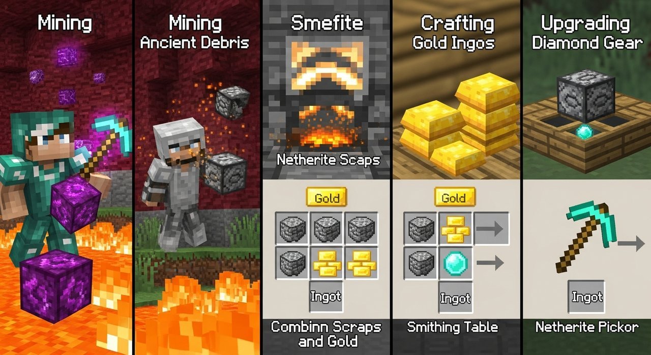 마인크래프트 네더라이트 만드는 전체 과정 정리, 5가지 핵심 비법!
